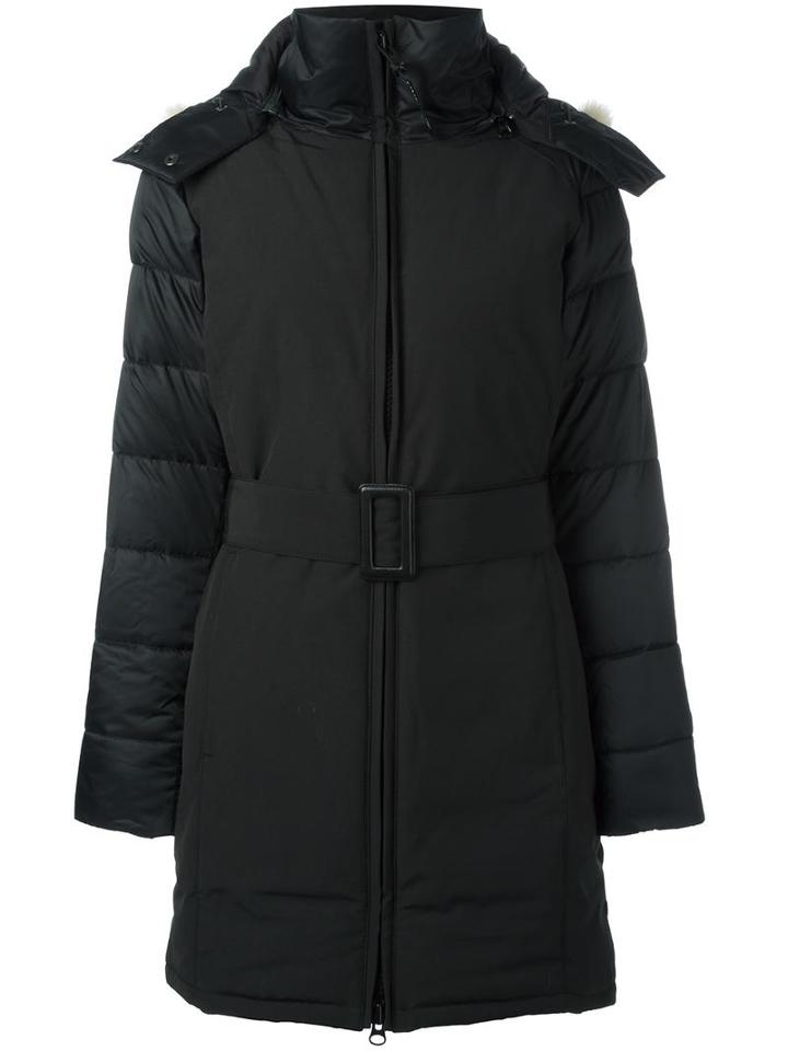 Canada Goose Belted Padded Coat, Women's, Size: Medium, Black, Polyester/cotton/nylon/coyote Fur