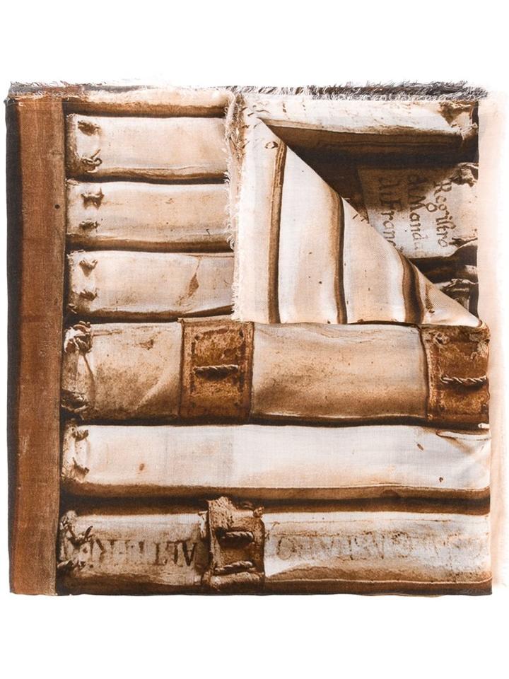 Faliero Sarti 'biblioteca Altieri' Scarf, Men's, Brown, Modal/cashmere