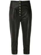Andrea Bogosian Leather Cropped Trousers - Black
