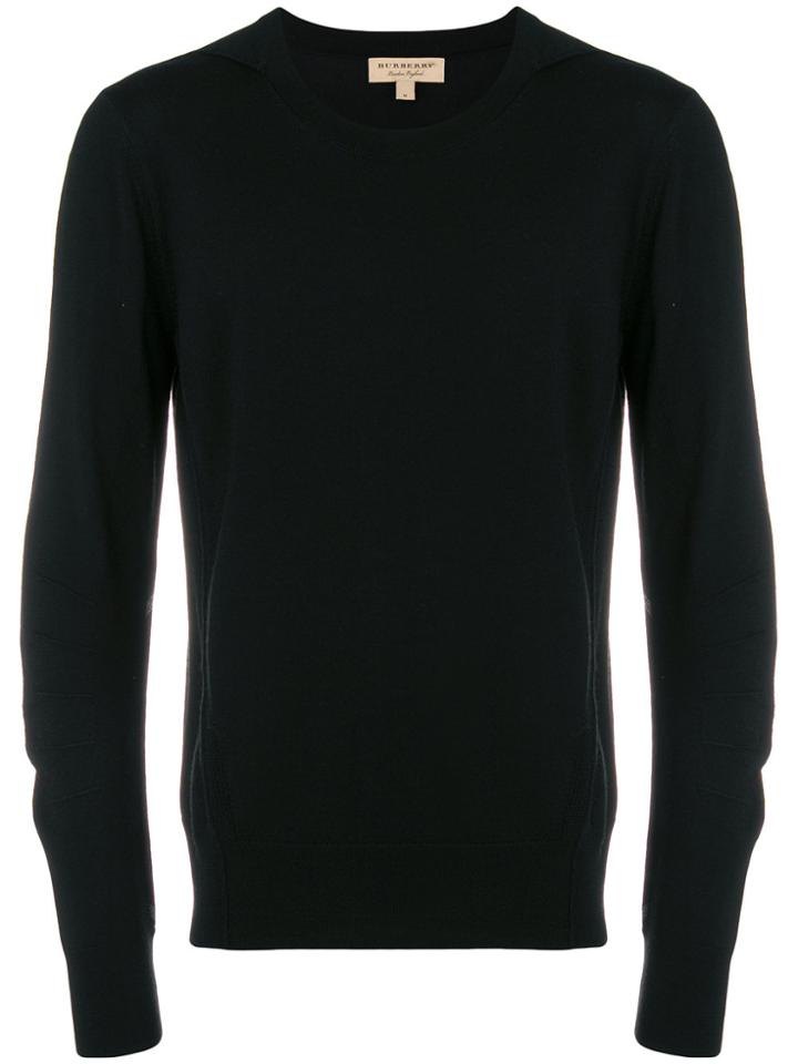 Burberry Fine Knit Crewneck Sweater - Black