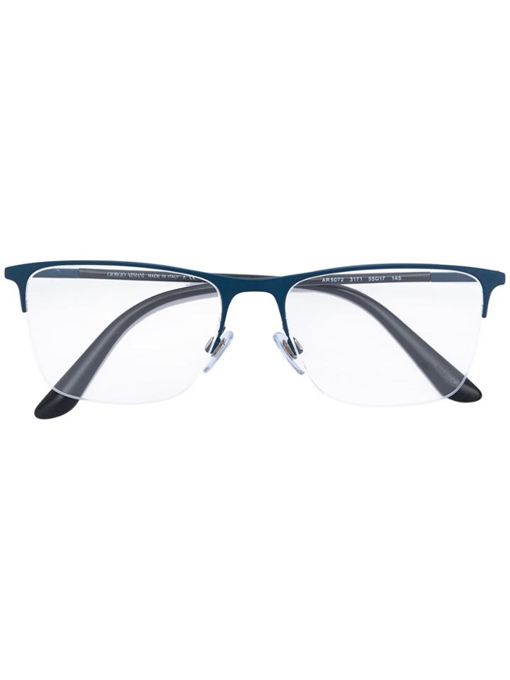 Giorgio Armani Low Square Shaped Glasses - Blue
