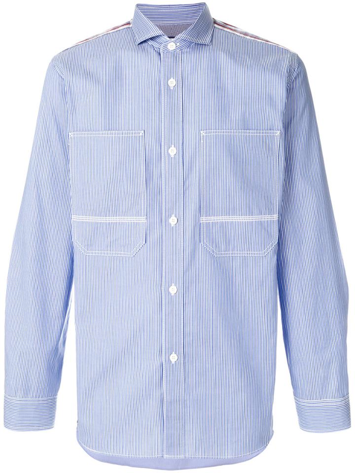 Junya Watanabe Comme Des Garçons Man Appliqué-detail Striped Shirt -