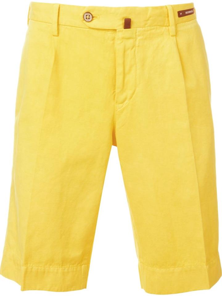 Pt01 Bermuda Shorts, Men's, Size: 54, Yellow/orange, Cotton/linen/flax