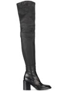 Ann Demeulemeester Thigh-high Mid-heel Boots - Black