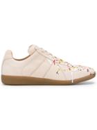 Maison Margiela Splatter Low Top Sneakers - Nude & Neutrals