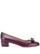 Salvatore Ferragamo Bow-embellished Ballerina Shoes - Purple