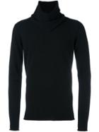 Label Under Construction Neckerchief Jumper, Men's, Size: 52, Black, Angora/wool