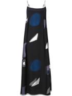 Adam Lippes Printed Silk Trapeze Dress, Women's, Size: Medium, Blue, Silk