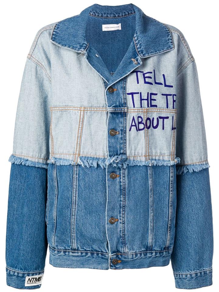 Faith Connexion Two Tone Denim Jacket - Blue
