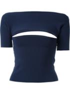 T By Alexander Wang Cut-out T-shirt, Women's, Size: Small, Blue, Viscose/nylon/spandex/elastane