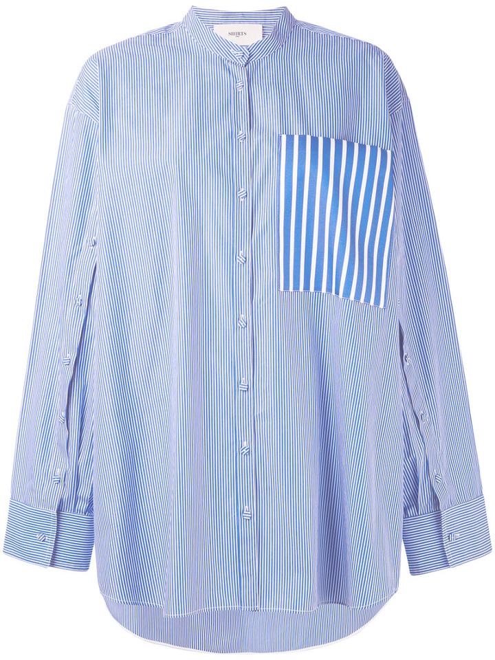 Ports 1961 - Chest Pocket Cape Shirt - Women - Cotton - 38, Blue, Cotton