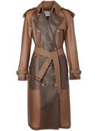 Burberry Leather Showerproof Trench Coat - Brown