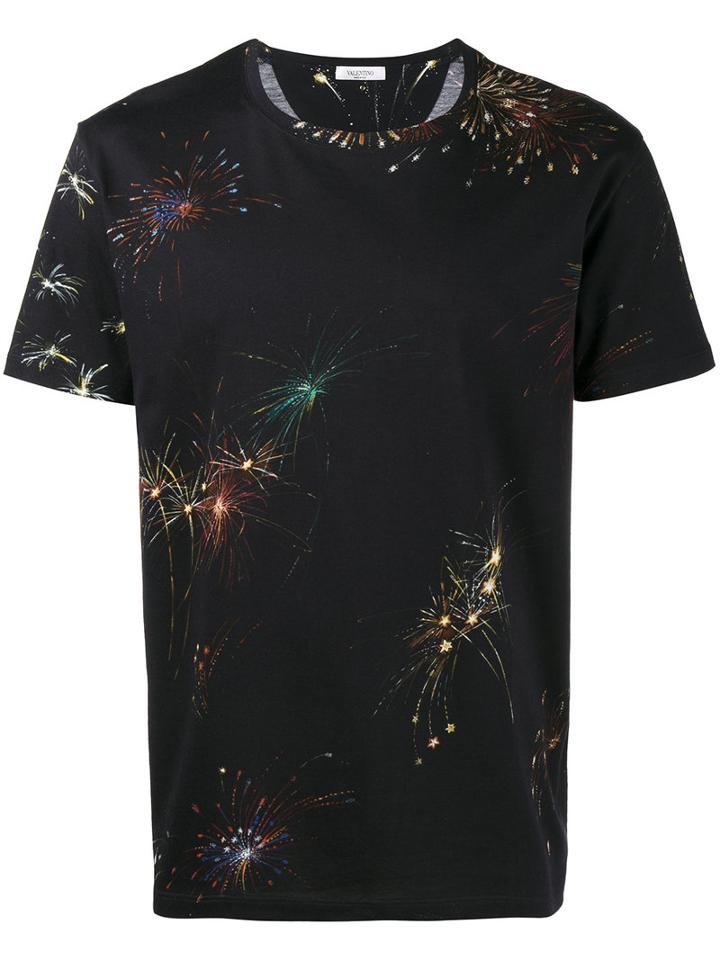 Valentino - Firework Print T-shirt - Men - Cotton - S, Black, Cotton