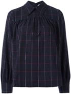 Maison Kitsuné Check Long Sleeve Shirt, Women's, Size: 38, Black, Cotton