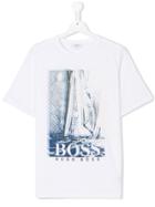 Boss Kids Teen Sailboat Print T-shirt - White