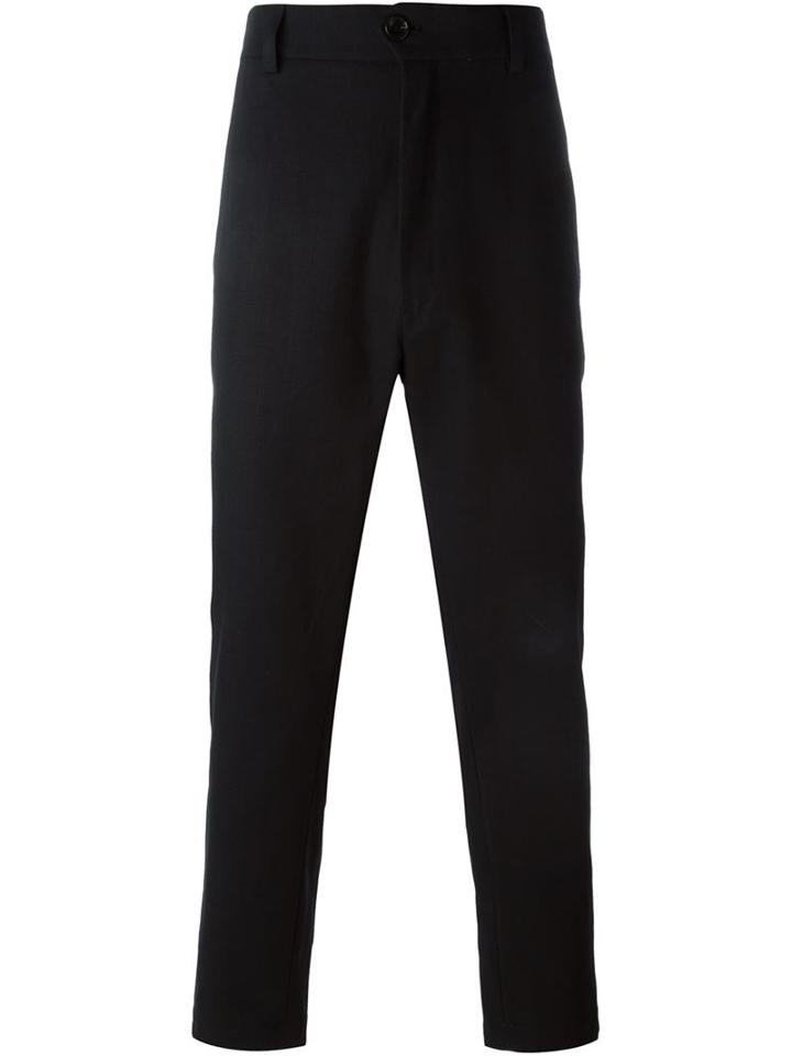 Société Anonyme Slim Tapered Trousers, Men's, Size: 50, Black, Cotton/linen/flax