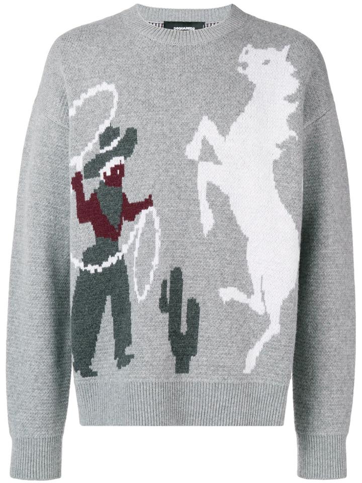 Dsquared2 Intarsia-knit Jumper - Grey