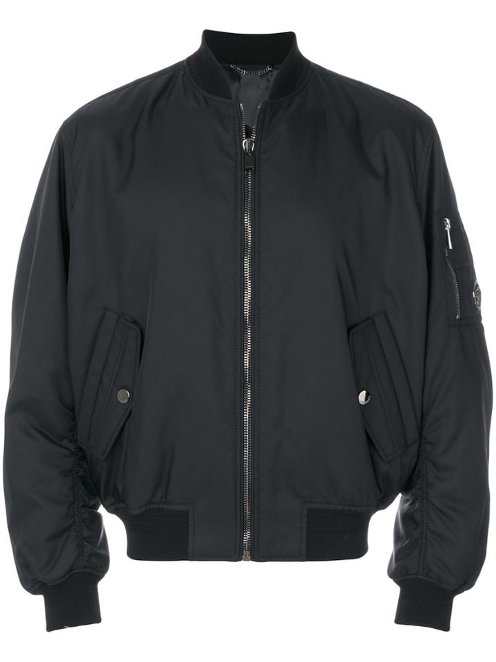 Versace Zipped-up Bomber Jacket - Black