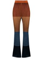 Marco De Vincenzo Colour-block Ribbed-knit Trousers - Brown