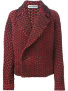 Issey Miyake Geometric Pattern Double Breasted Jacket