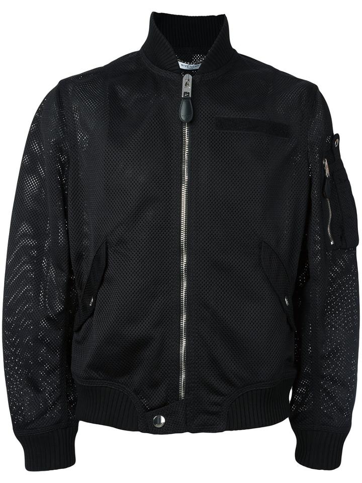 Givenchy - Mesh Bomber Jacket - Men - Cotton/polyamide/spandex/elastane - 50, Black, Cotton/polyamide/spandex/elastane