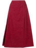 Lemaire Pleat Detail A-line Skirt - Red