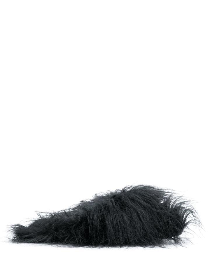 Mm6 Maison Margiela Fluffy Slippers - Black