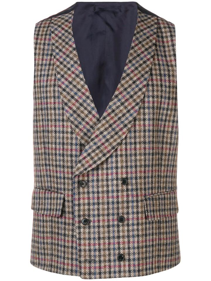 Gabriele Pasini Plaid Waistcoat - Nude & Neutrals