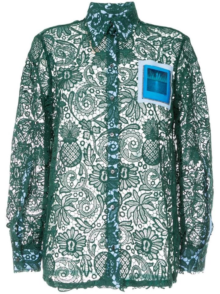 Nº21 Sheer Crochet Shirt - Green