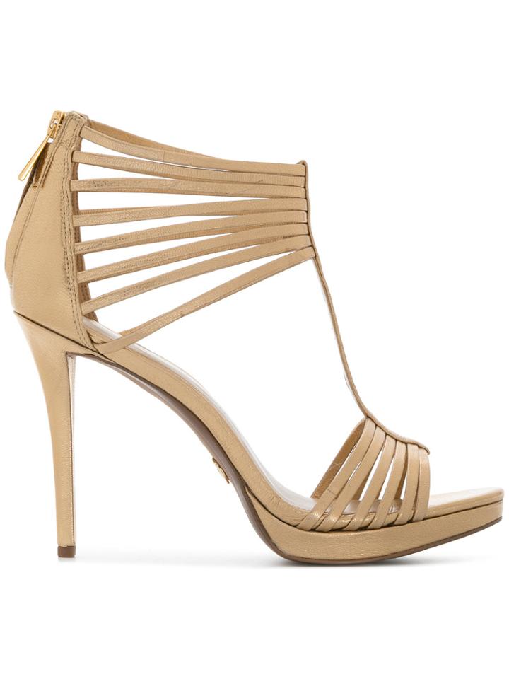 Michael Michael Kors Leann T-bar Sandals - Metallic