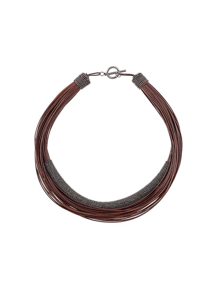 Brunello Cucinelli Layered Rope Necklace - Brown
