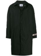 Msgm Oversized Logo Raincoat - Black