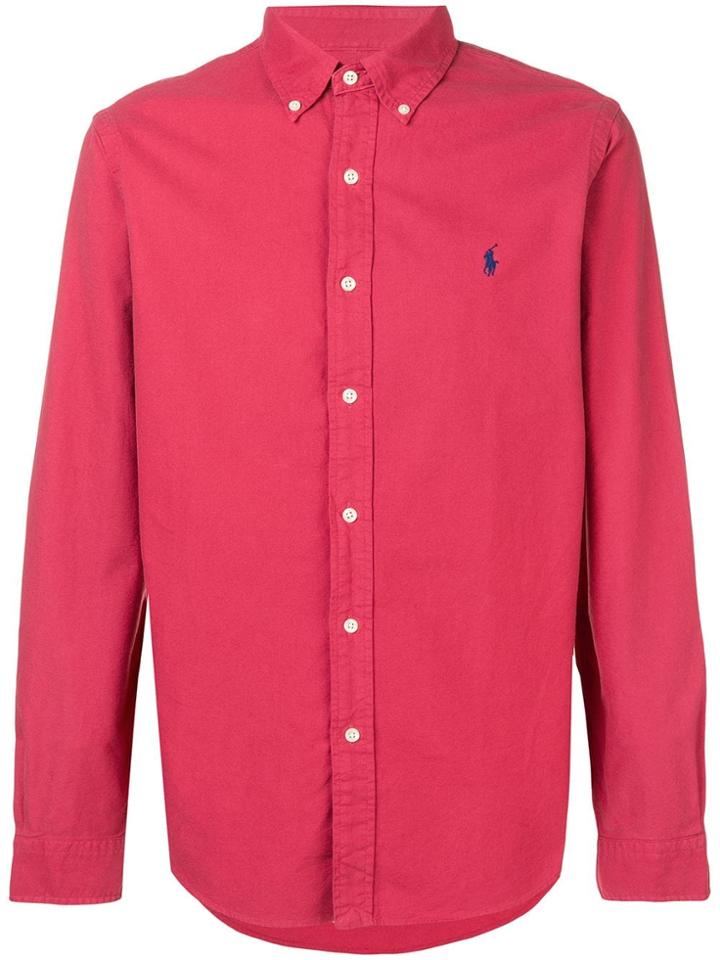 Polo Ralph Lauren Logo Button Down Shirt - Red