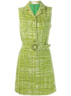 Prada Pre-owned Tweed Shift Dress - Green