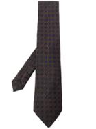 Etro Geometric Embroidered Tie - Brown