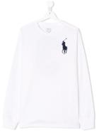 Ralph Lauren Kids Teen Logo Embroidered T-shirt - White