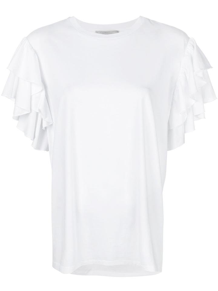 Stella Mccartney Ruffle Sleeved T-shirt - White
