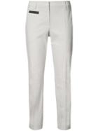 Brunello Cucinelli Skinny Cropped Trousers, Women's, Size: 40, Grey, Cotton/spandex/elastane