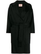 Twin-set Wrap-style Midi Coat - Black