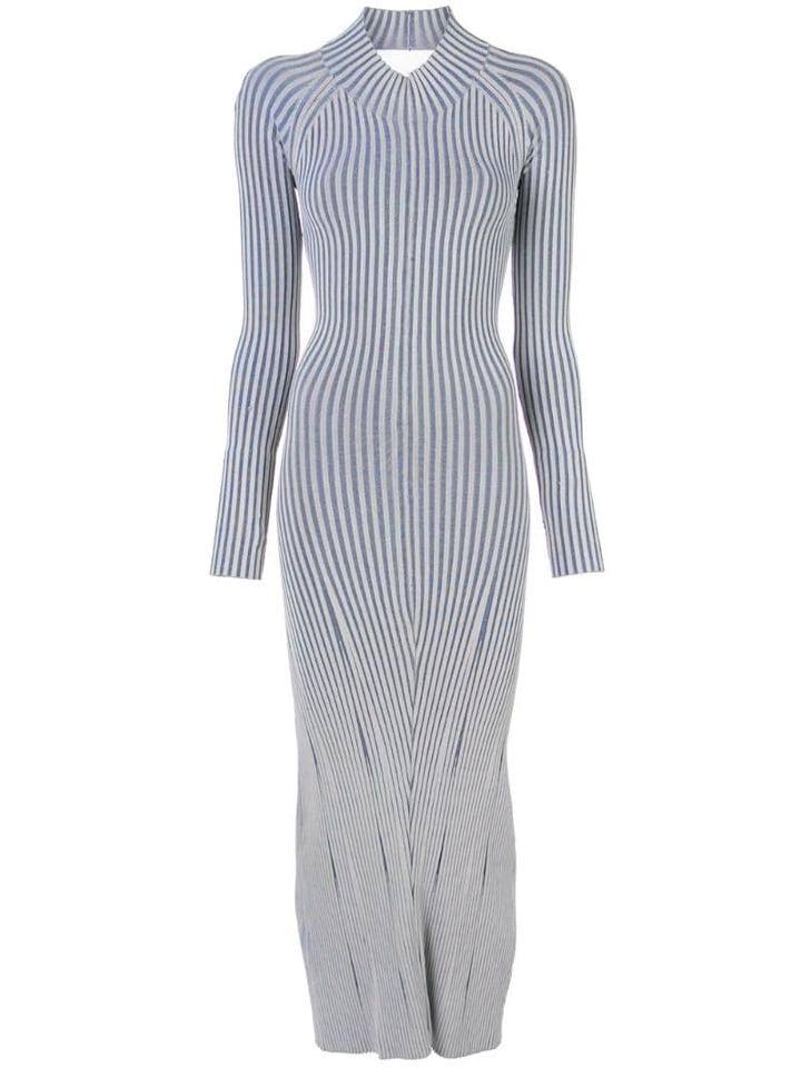 Dion Lee Striped Knitted Dress - Blue