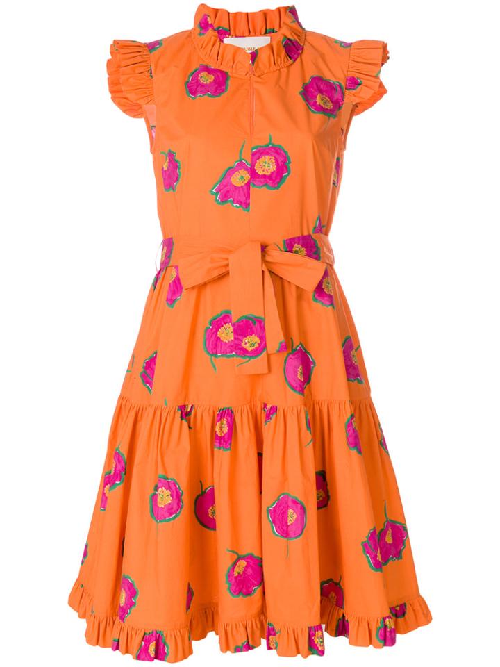 La Doublej Floral Print Ruffle Dress - Yellow & Orange