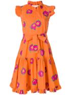La Doublej Floral Print Ruffle Dress - Yellow & Orange