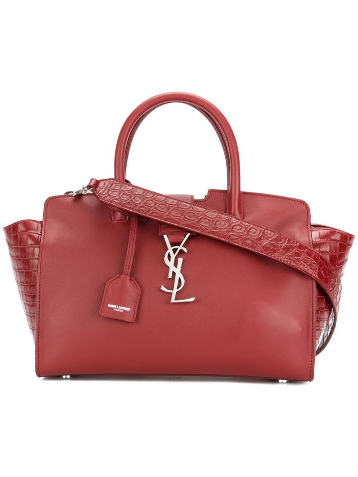 Saint Laurent Small Downtown Cabas Bag - Pink & Purple