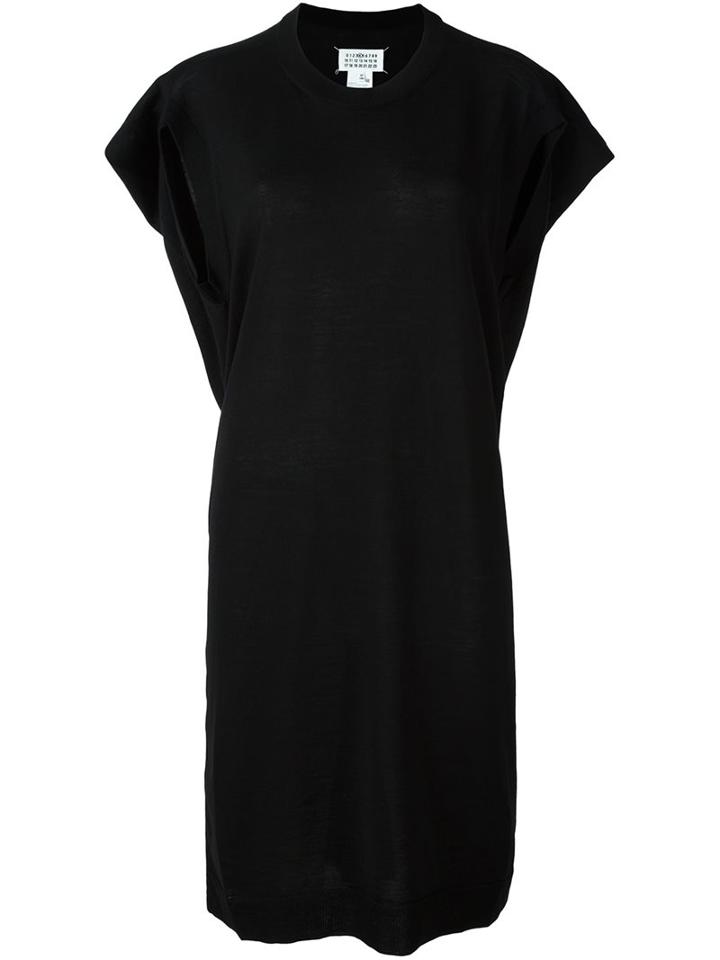 Maison Margiela Draped Back Dress, Women's, Size: Large, Black, Wool