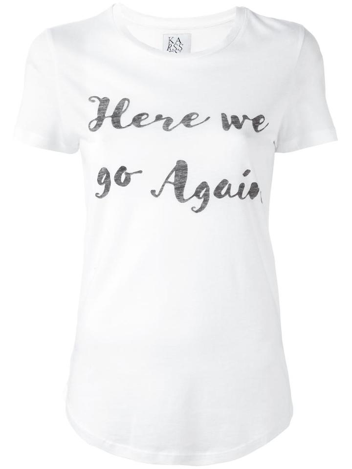 Zoe Karssen Here We Go Again T-shirt, Women's, Size: Large, White, Cotton/modal