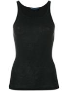 Ralph Lauren - Racerback Top - Women - Silk/cotton - L, Black, Silk/cotton