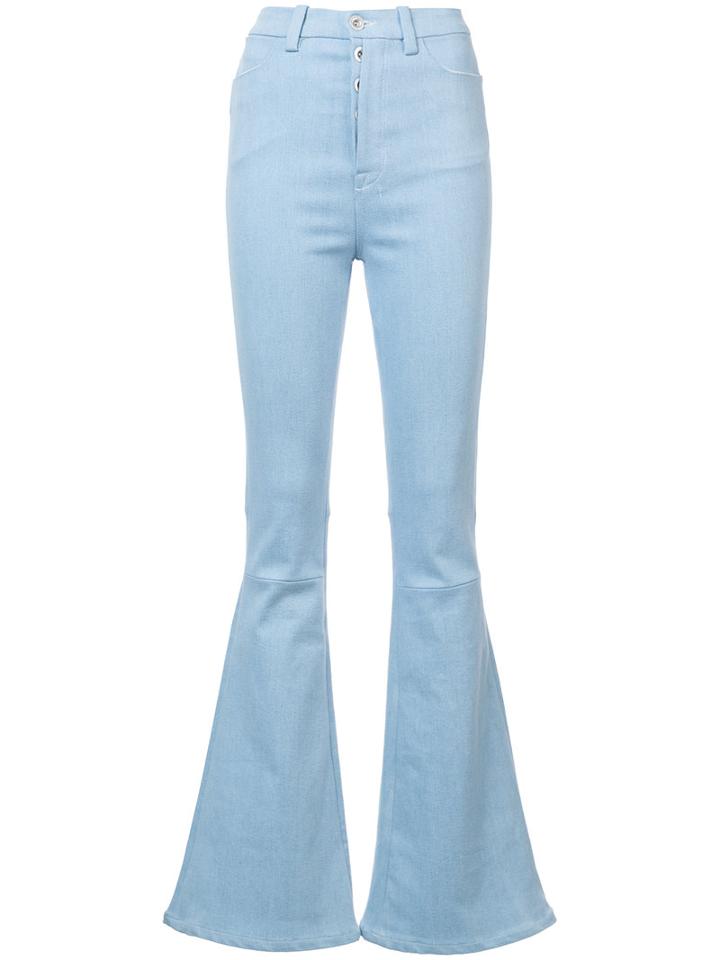 Unravel Project - High Waist Flared Jeans - Women - Cotton/polyester/spandex/elastane - 26, Blue, Cotton/polyester/spandex/elastane