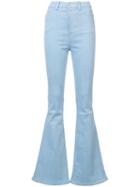 Unravel Project - High Waist Flared Jeans - Women - Cotton/polyester/spandex/elastane - 26, Blue, Cotton/polyester/spandex/elastane