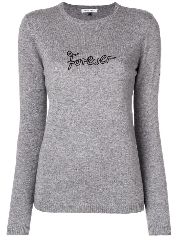 Bella Freud 'forever' Embroidered Sweater - Grey