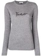 Bella Freud 'forever' Embroidered Sweater - Grey